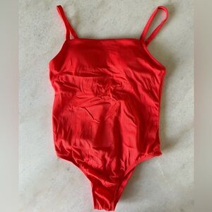 Kona Sol Coral Ribbed One-Piece Swimsuit